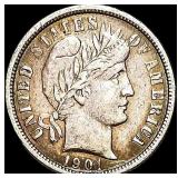1901-O Silver Barber Dime NEARLY UNCIRCULATED