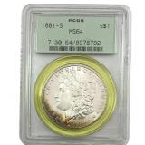 1881-S Morgan Silver Dollar PCGS MS64