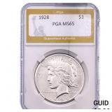 1928 Silver Peace Dollar PGA MS65