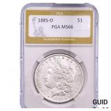 1885-O Morgan Silver Dollar PGA MS66