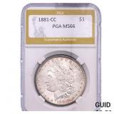 1881-CC Morgan Silver Dollar PGA MS66