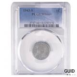 1943-S Wheat Cent PCGS MS66+