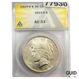 1923-D Silver Peace Dollar ANACS AU53