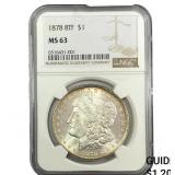 1878 8TF Morgan Silver Dollar NGC MS63