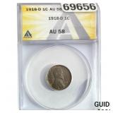 1918-D Wheat Cent ANACS AU58