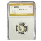 1926-S Mercury Silver Dime PGA AU55