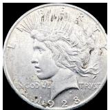 1928-S Silver Peace Dollar NEARLY UNCIRCULATED
