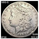 1893-S Morgan Silver Dollar LIGHTLY CIRCULATED