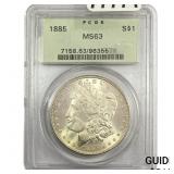 1885 Morgan Silver Dollar PCGS MS63