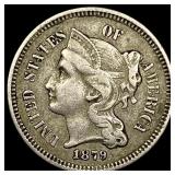 1879 Nickel Three-Cent Piece ABOUT UNCIRCULATED