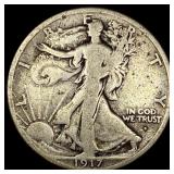 1917-S Silver Walking Liberty Half Dollar LIGHTLY
