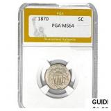 1870 Shield Nickel PGA MS64