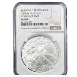 2008-W Rev 07 Silver Eagle NGC MS69