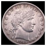 1895-S Silver Barber Half Dollar NEARLY UNCIRCULAT