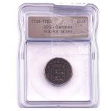 1726-1793 VOC N.E. Indies Bronze Duit ICG Genuine