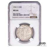 1941-S Walking Liberty Half Dollar NGC MS64