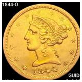 1844-O $5 Gold Half Eagle CHOICE BU