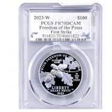 2023-W 1oz Platinum $100 PCGS PR70 Ultra Cameo