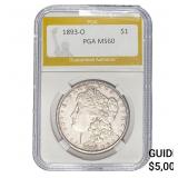 1893-O Morgan Silver Dollar PGA MS60