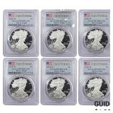 [6 Coins] 2018-W Silver Eagle PCGS PR70 DCAM