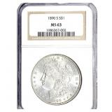 1890-S Morgan Silver Dollar NGC MS63