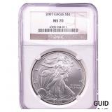 2007 Silver Eagle NGC MS70