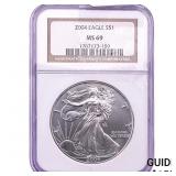2004 Silver Eagle NGC MS69