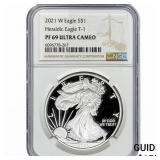 2021-W Silver Eagle NGC PF69 UC Heraldic Eagle T-1