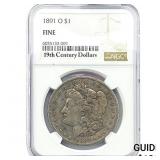 1891-O Morgan Silver Dollar NGC FINE