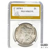 1878-S Morgan Silver Dollar PGA MS63 PL