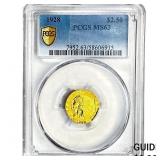 1928 $2.50 Gold Quarter Eagle PCGS MS63