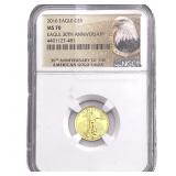 2016 1/10oz $5 Gold Eagle NGC MS70