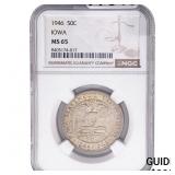 1946 Iowa Half Dollar NGC MS65