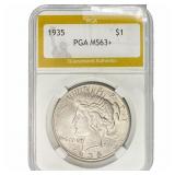 1935 Silver Peace Dollar PGA MS63+