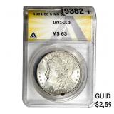 1891-CC Morgan Silver Dollar ANACS MS63