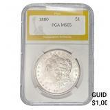 1880 Morgan Silver Dollar PGA MS65