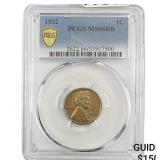 1932 Wheat Cent PCGS MS66 RB