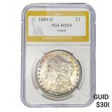 1884-O Morgan Silver Dollar PGA MS64 Toned