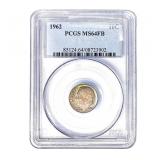 1962 Roosevelt Dime PCGS MS64 FB