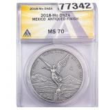2018-Mo Silver Onza Mexico ANACS MS70