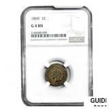 1869 Indian Head Cent NGC G4 BN