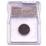 1726-1793 VOC N.E. Indies Bronze Duit ICG Genuine
