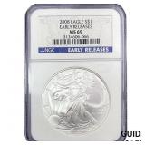 2008 Silver Eagle NGC MS69
