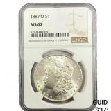 1887-O Morgan Silver Dollar NGC MS62