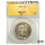 1956 Franklin Half Dollar ANACS MS66 FRL