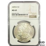 1878-S Morgan Silver Dollar NGC MS63