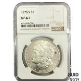 1878-S Morgan Silver Dollar NGC MS63