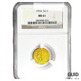 1914 $2.50 Gold Quarter Eagle NGC MS61