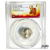 Roman Faustina Sr.,AD 138-140/1 AR Denarius PNC F