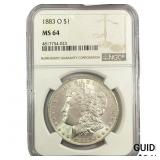 1883-O Morgan Silver Dollar NGC MS64